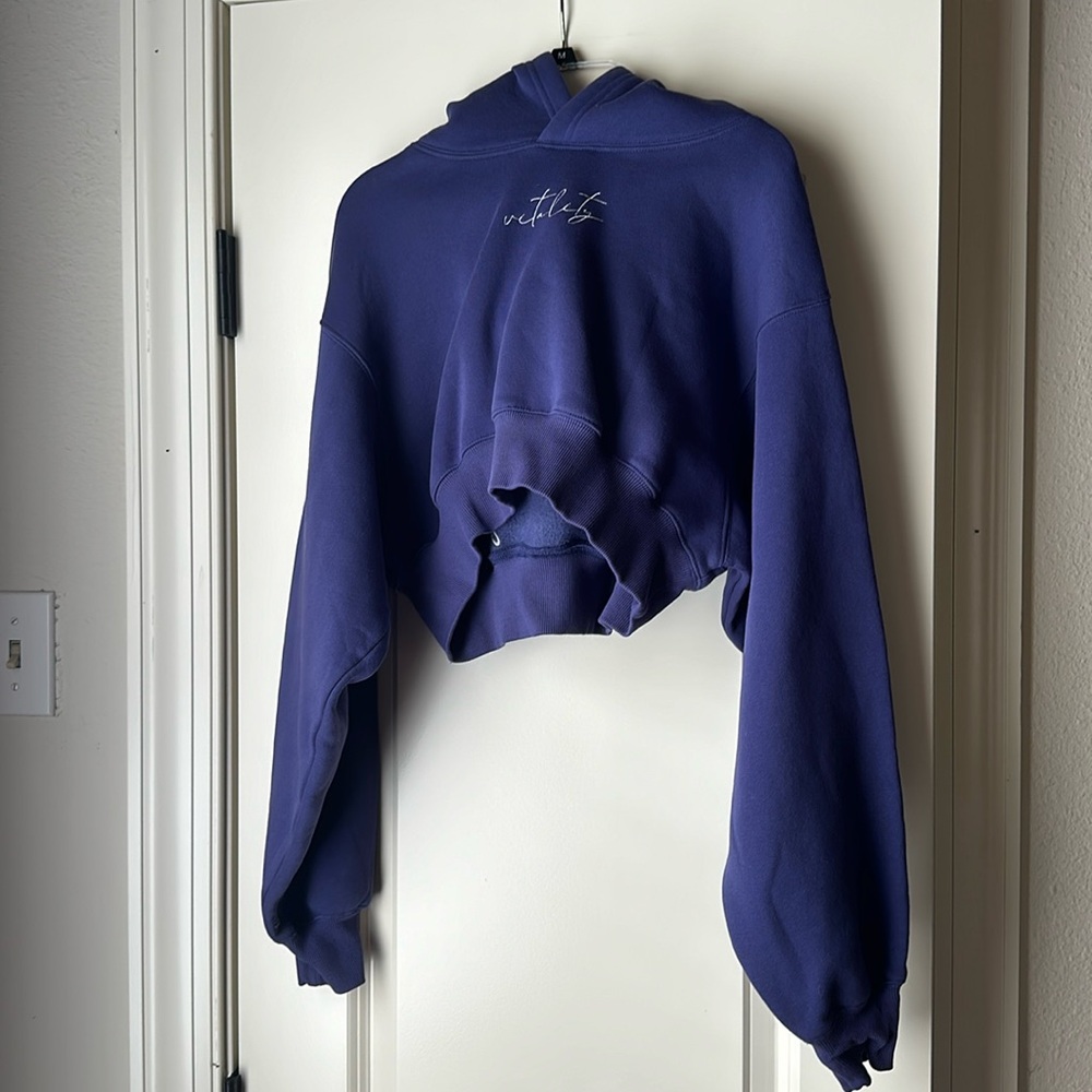 Blue/Purple Cropped Hoodie Balance/Vitality